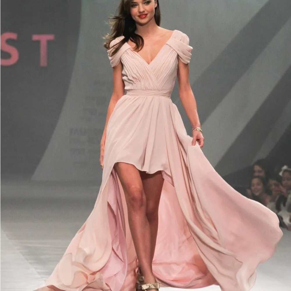 Chic Blush High-Low Dress